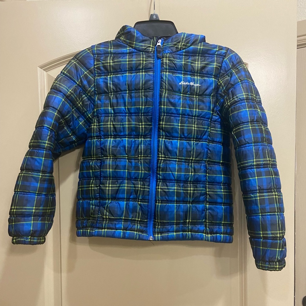 Boys Eddie Bauer plaid puffer jacket/coat